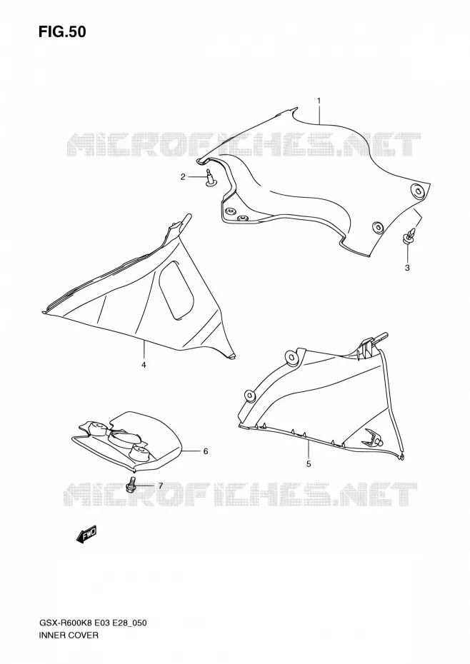 COUVERCLE INTERIEUR Suzuki MOTO 600 GSX-R 2010  GSX-R600 L0 (E03,E28,E33)