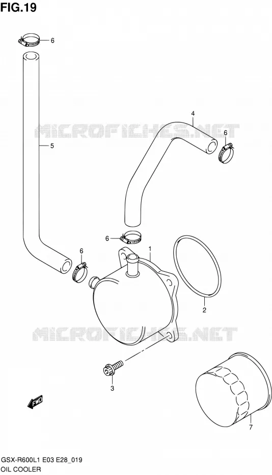 RADIATEUR D'HUILE Suzuki MOTO 600 GSX-R 2011  GSX-R600 L1 (E03,E28,E33)
