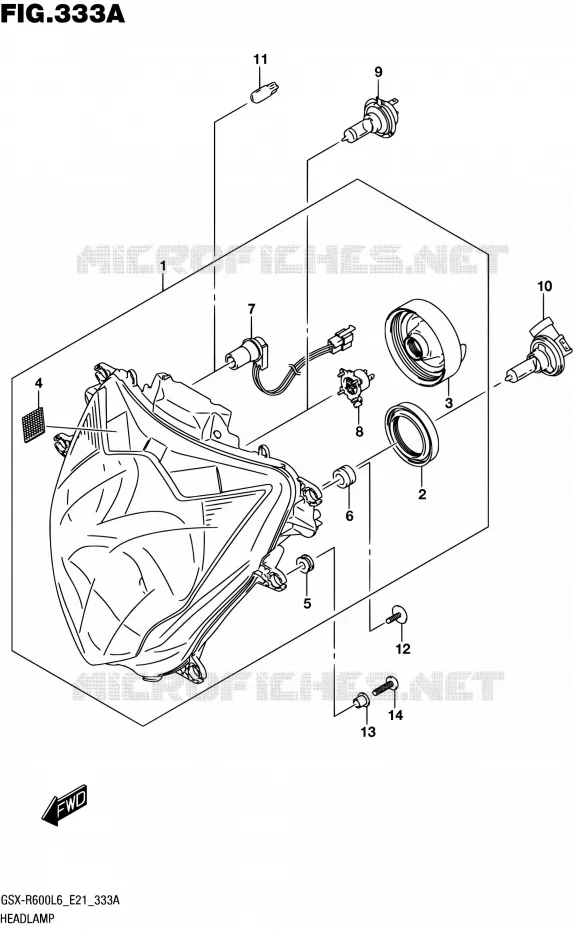 PHARE Suzuki MOTO 600 GSX-R 2016  GSX-R600 L6 (E21)