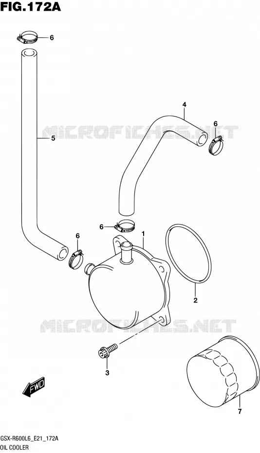 RADIATEUR D'HUILE Suzuki MOTO 600 GSX-R 2016  GSX-R600 L6 (E21)
