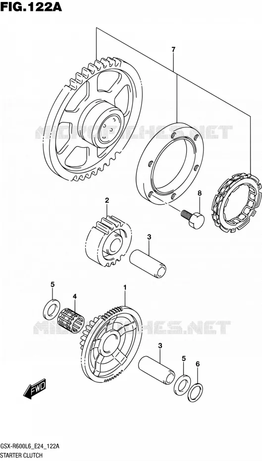 ROUE LIBRE DE DEMARREUR Suzuki MOTO 600 GSX-R 2016  GSX-R600 L6 (E24)