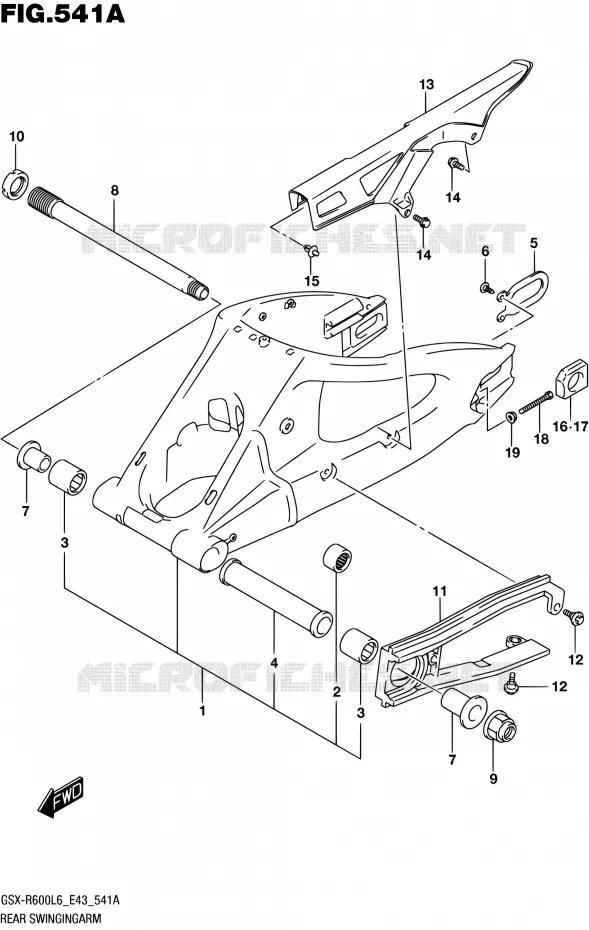 BRAS OSCILLANT ARRIERE Suzuki MOTO 600 GSX-R 2016  GSX-R600 L6 (E43)