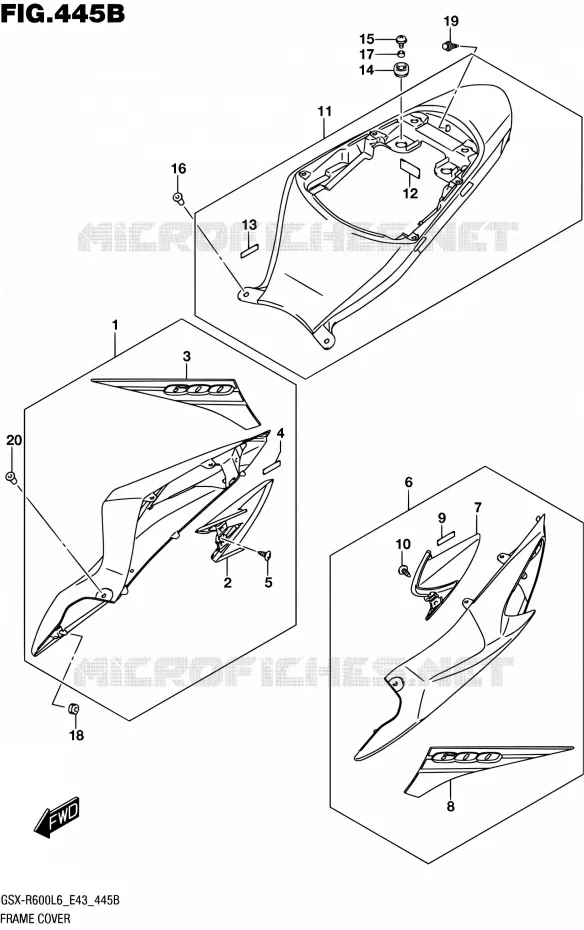 CARENAGES ARRIERE (AJP) Suzuki MOTO 600 GSX-R 2016  GSX-R600 L6 (E43)