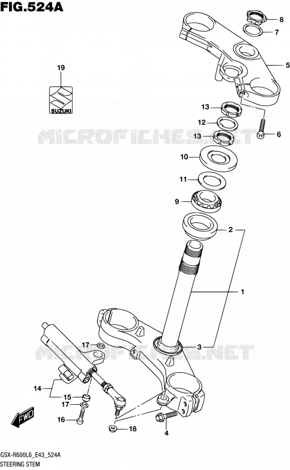 COLONNE DE DIRECTION Suzuki MOTO 600 GSX-R 2016  GSX-R600 L6 (E43)