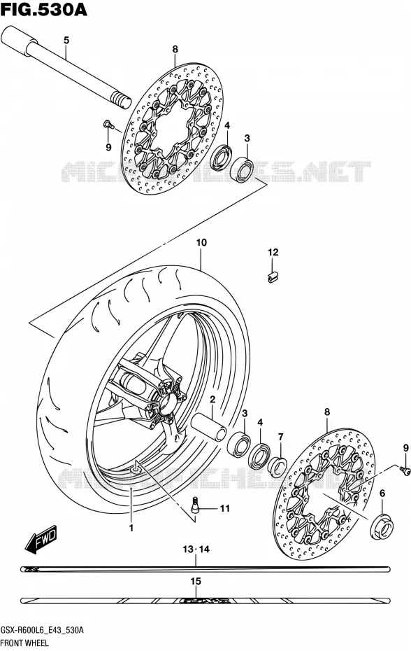 ROUE AVANT Suzuki MOTO 600 GSX-R 2016  GSX-R600 L6 (E43)