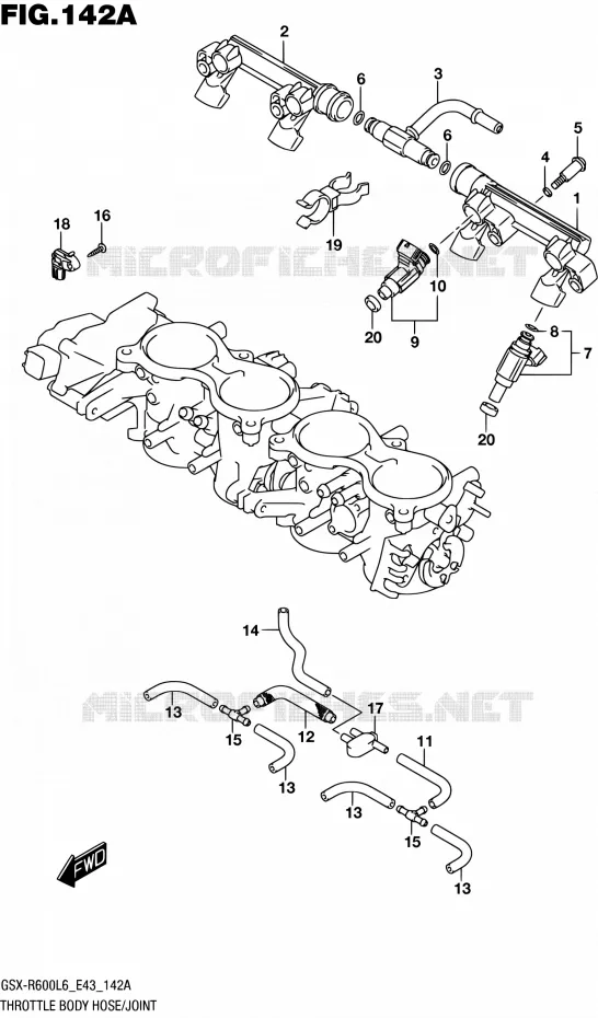 SYSTÈME D'INJECTION Suzuki MOTO 600 GSX-R 2016  GSX-R600 L6 (E43)