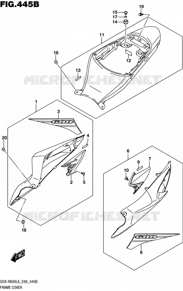 CARENAGES ARRIERE (AJP) Suzuki MOTO 600 GSX-R 2016  GSX-R600 L6 (E99)