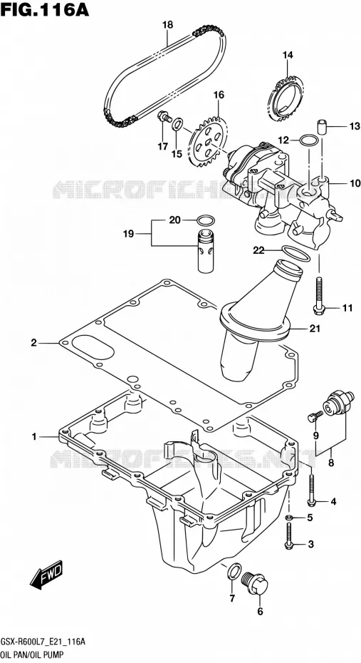 CARTER INFERIEUR - POMPE A HUILE Suzuki MOTO 600 GSX-R 2017  GSX-R600 L7 (E21)