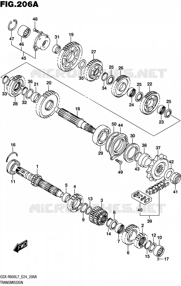 TRANSMISSION Suzuki MOTO 600 GSX-R 2017  GSX-R600 L7 (E24)