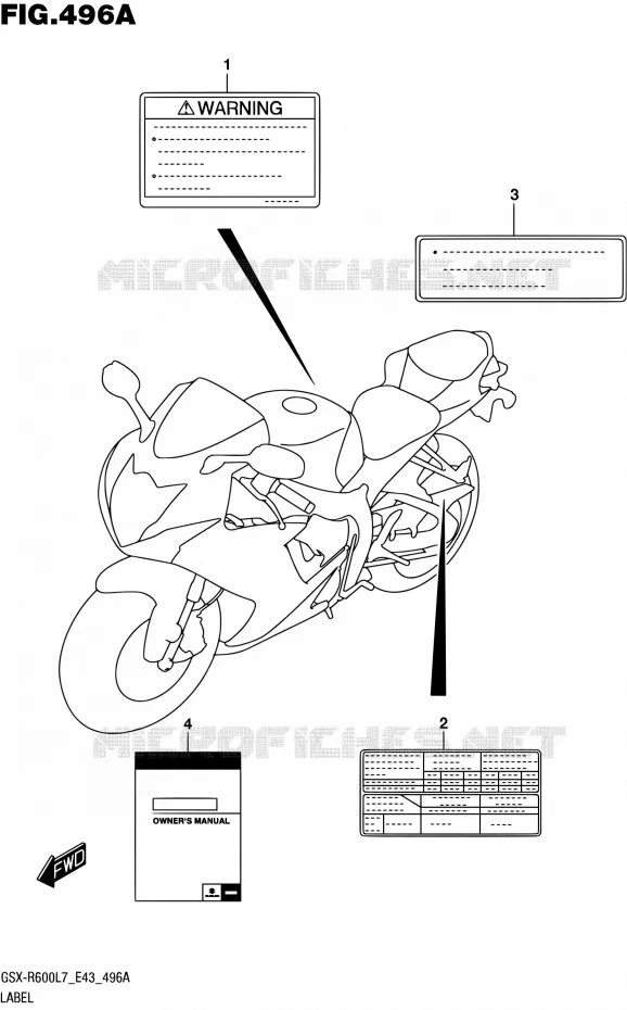 ETIQUETTE Suzuki MOTO 600 GSX-R 2017  GSX-R600 L7 (E43)