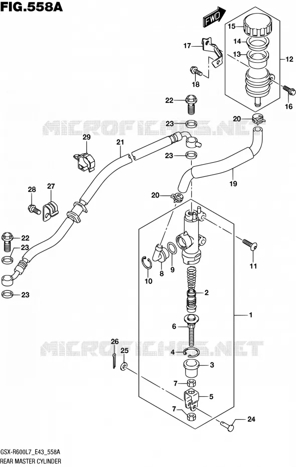MAITRE CYLINDRE ARRIERE Suzuki MOTO 600 GSX-R 2017  GSX-R600 L7 (E43)