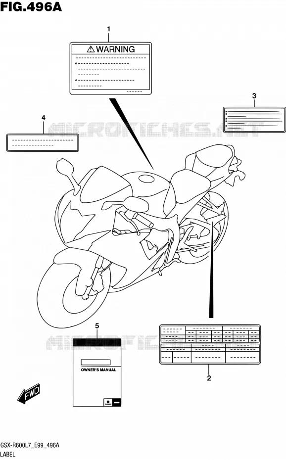 ETIQUETTE Suzuki MOTO 600 GSX-R 2017  GSX-R600 L7 (E99)