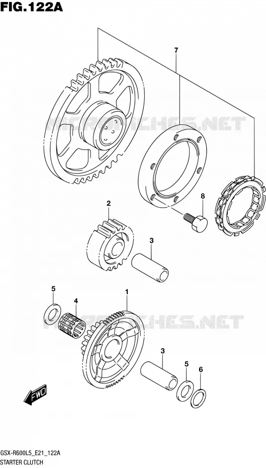 ROUE LIBRE DE DEMARREUR Suzuki MOTO 600 GSX-R 2015  GSX-R600UF L5 (E21)