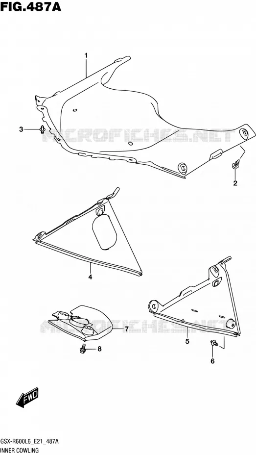 CARENAGES INTERIEURS Suzuki MOTO 600 GSX-R 2016  GSX-R600UF L6 (E21)