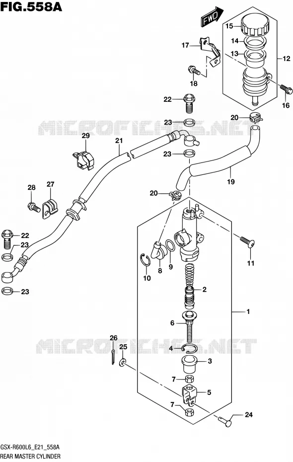 MAITRE CYLINDRE ARRIERE Suzuki MOTO 600 GSX-R 2016  GSX-R600UF L6 (E21)