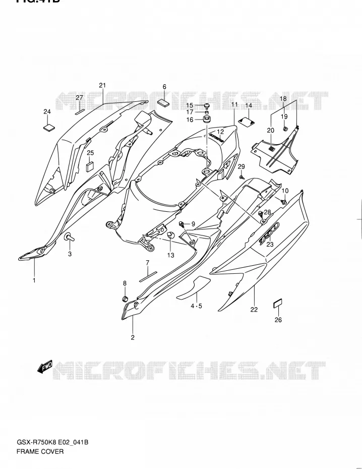 CARENAGES ARRIERE (MODEL L0) Suzuki MOTO 750 GSX-R 2010  GSX-R750 L0 (E02,E19)