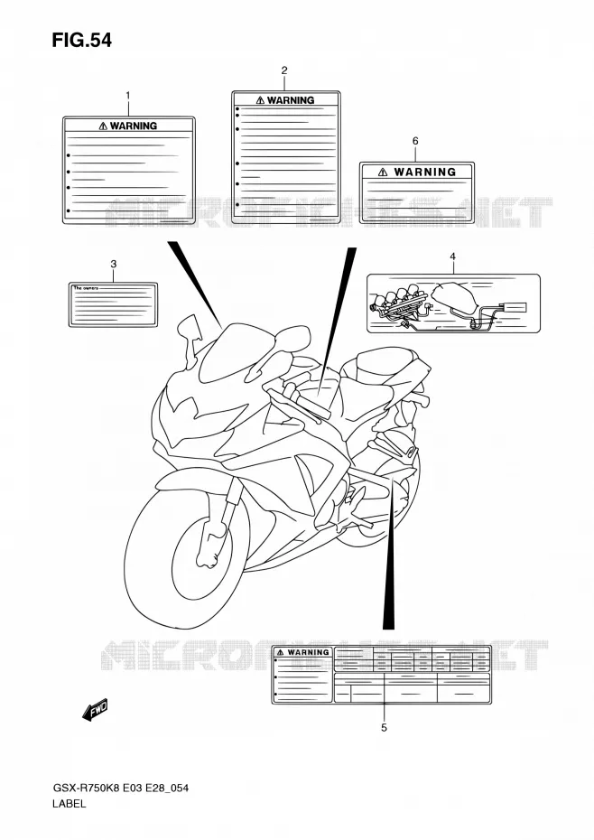 ETIQUETTE Suzuki MOTO 750 GSX-R 2010  GSX-R750 L0 (E03,E28,E33)