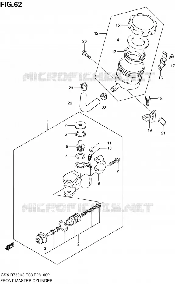 MAITRE CYLINDRE AVANT Suzuki MOTO 750 GSX-R 2010  GSX-R750 L0 (E03,E28,E33)