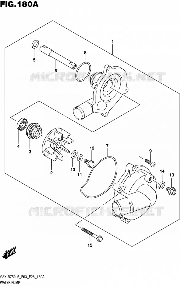 POMPE A EAU Suzuki MOTO 750 GSX-R 2016  GSX-R750 L6 (E03,E28,E33)