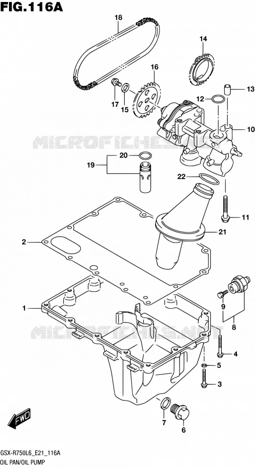 CARTER INFERIEUR - POMPE A HUILE Suzuki MOTO 750 GSX-R 2016  GSX-R750 L6 (E21)