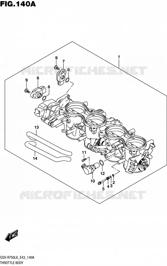 CORPS DE PAPILLON Suzuki MOTO 750 GSX-R 2016  GSX-R750 L6 (E43)