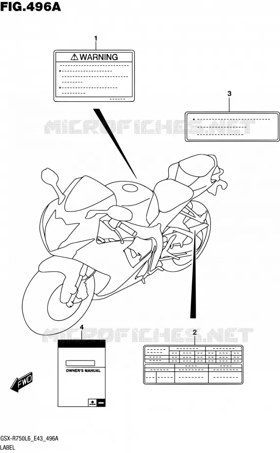 ETIQUETTE Suzuki MOTO 750 GSX-R 2016  GSX-R750 L6 (E43)