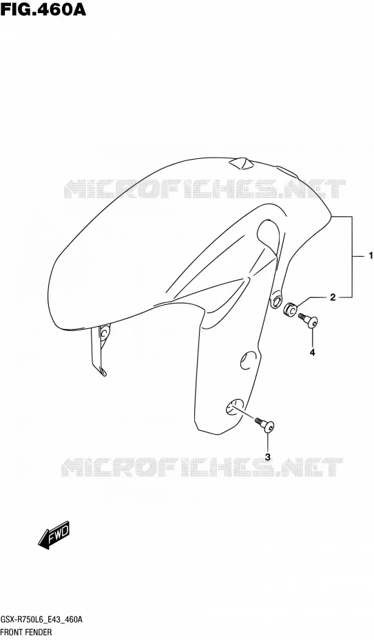 GARDE BOUE AVANT Suzuki MOTO 750 GSX-R 2016  GSX-R750 L6 (E43)