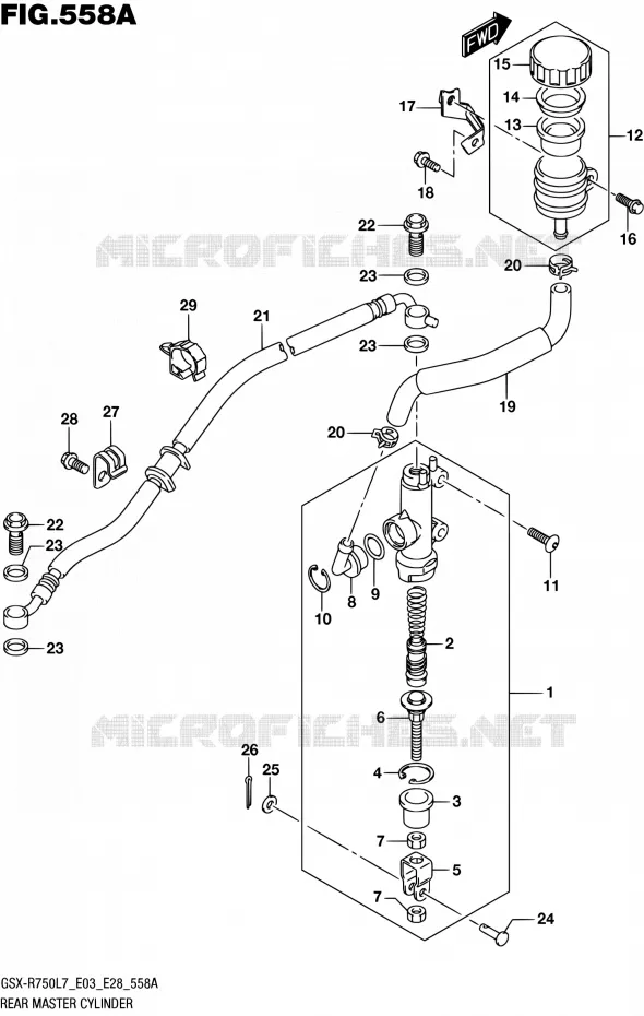 MAITRE CYLINDRE ARRIERE Suzuki MOTO 750 GSX-R 2017  GSX-R750 L7 (E03,E28,E33)