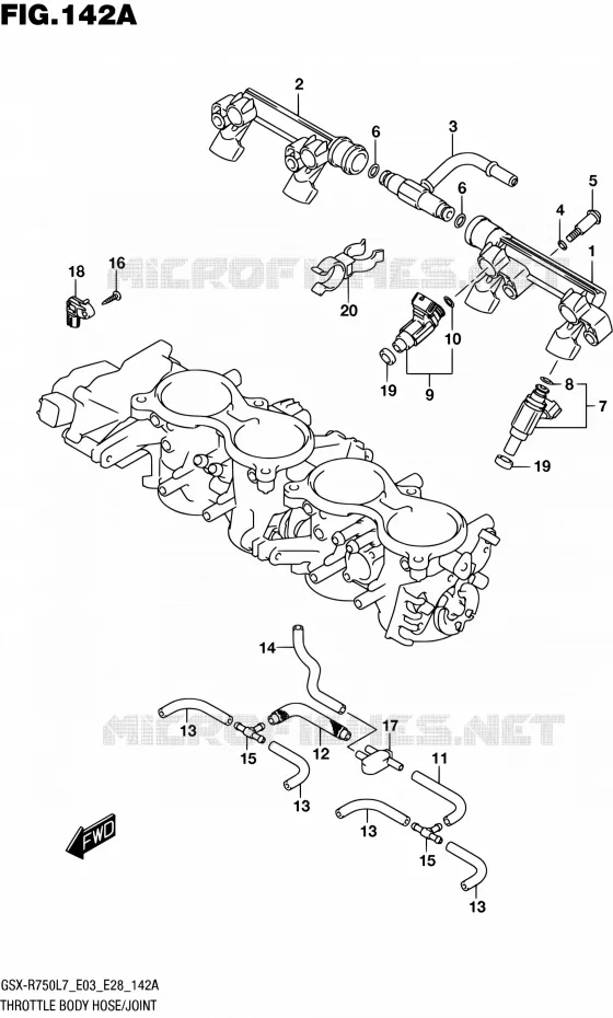 SYSTÈME D'INJECTION (GSX-R750L7 E03) Suzuki MOTO 750 GSX-R 2017  GSX-R750 L7 (E03,E28,E33)