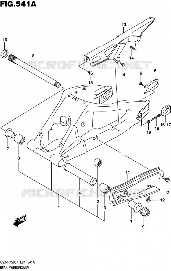 BRAS OSCILLANT ARRIERE Suzuki MOTO 750 GSX-R 2017  GSX-R750 L7 (E24)