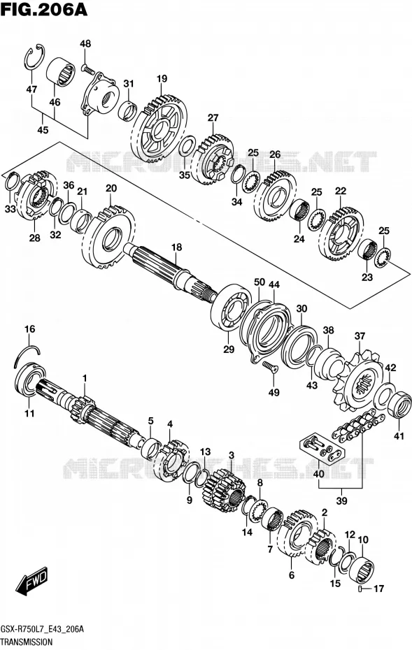 TRANSMISSION Suzuki MOTO 750 GSX-R 2017  GSX-R750 L7 (E43)