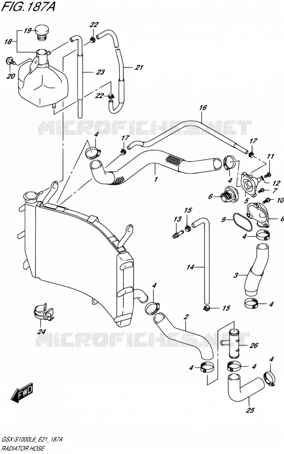 DURITE DE RADIATEUR Suzuki MOTO 1000 GSX-S 2016  GSX-S1000A L6 (E21)