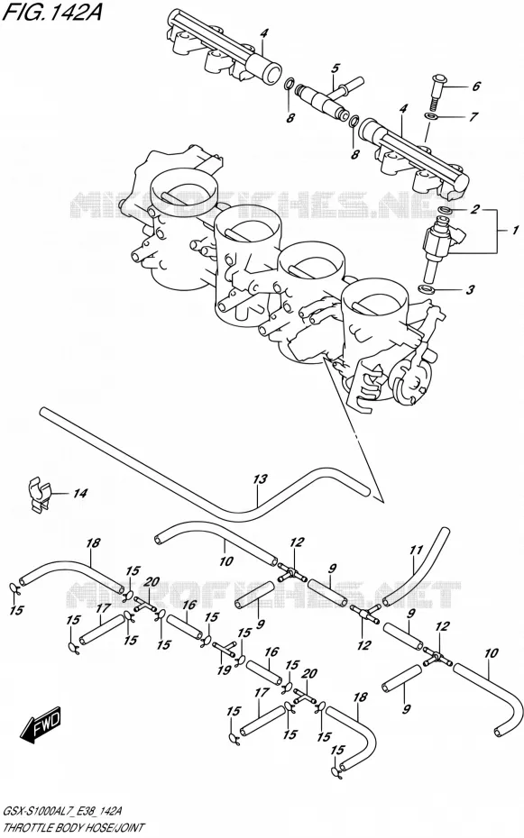 SYSTÈME D'INJECTION Suzuki MOTO 1000 GSX-S 2017  GSX-S1000A L7 (E38)