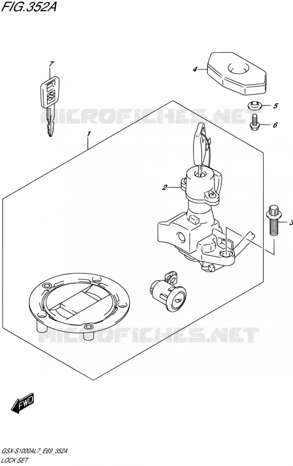 KIT SERRURE Suzuki MOTO 1000 GSX-S 2017  GSX-S1000A L7 (E69)