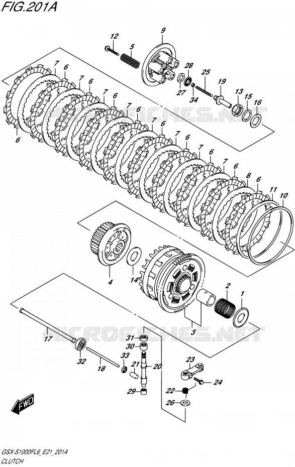 EMBRAYAGE Suzuki MOTO 1000 GSX-S 2016  GSX-S1000F L6 (E21)