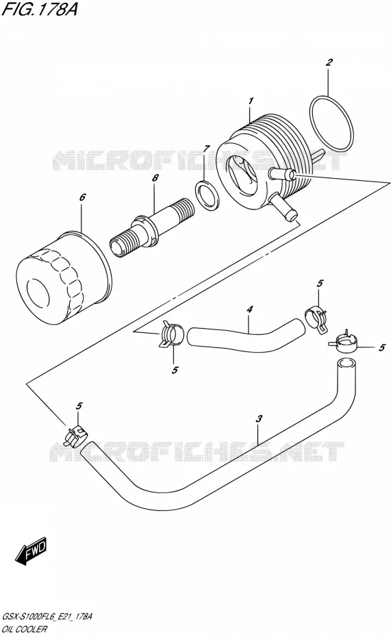 RADIATEUR D'HUILE Suzuki MOTO 1000 GSX-S 2016  GSX-S1000F L6 (E21)