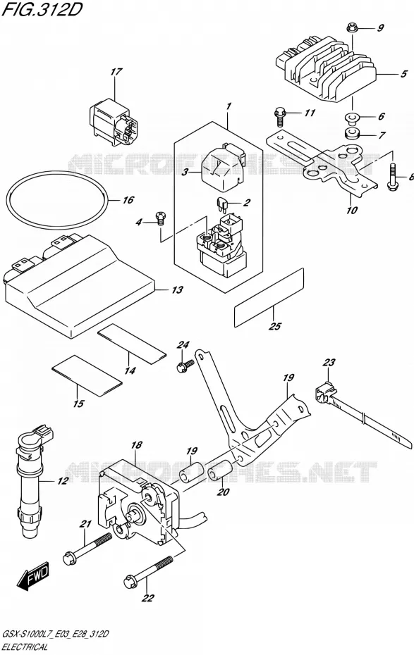 PARTIE ELECTRIQUE (GSX-S1000AL7 E33) Suzuki MOTO 1000 GSX-S 2017  GSX-S1000 L7 (E33)