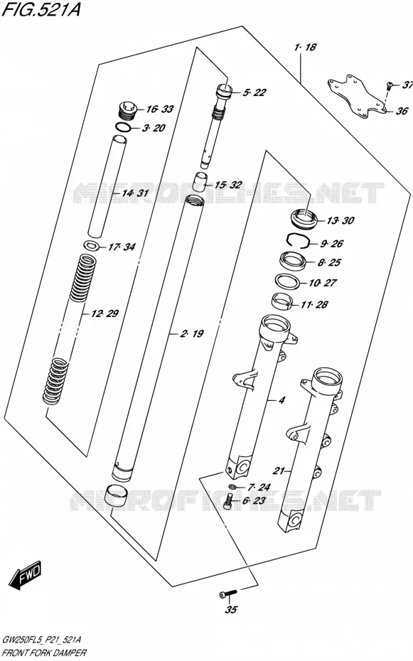 FOURCHE Suzuki MOTO 250 INAZUMA 2015  GW250F L5 (P21)