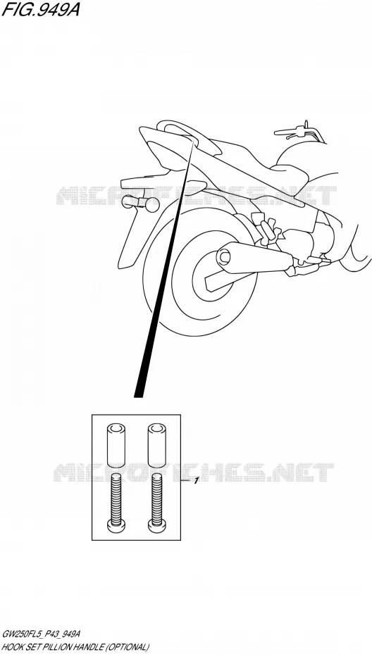 FIXATION DOSSERET (OPTIONAL) Suzuki MOTO 250 INAZUMA 2015  GW250F L5 (P43)
