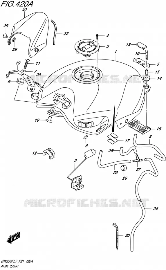 RESERVOIR D'ESSENCE Suzuki MOTO 250 INAZUMA 2017  GW250F L7 (P21)
