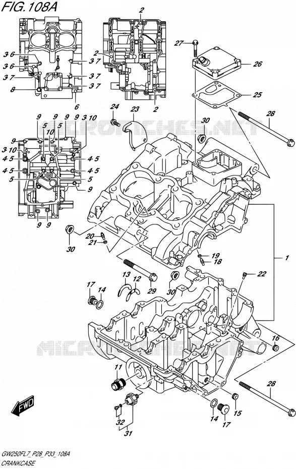 CARTER Suzuki MOTO 250 INAZUMA 2017  GW250F L7 (P28,P33)