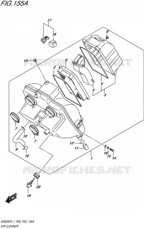 FILTRE A AIR Suzuki MOTO 250 INAZUMA 2017  GW250F L7 (P28,P33)