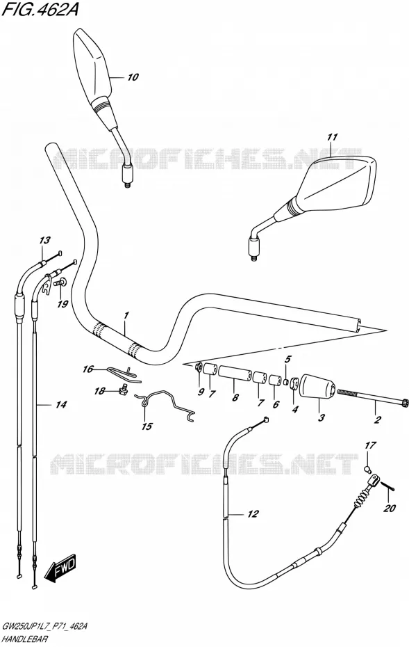 GUIDON Suzuki MOTO 250 INAZUMA 2017  GW250JP1 L7/GW250JP2 L7/GW250JP3 L7 (P71)