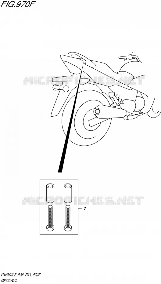 OPTIONS (HOOK SET PILLION HANDLE) Suzuki MOTO 250 INAZUMA 2017  GW250 L7 (P03,P28,P33)