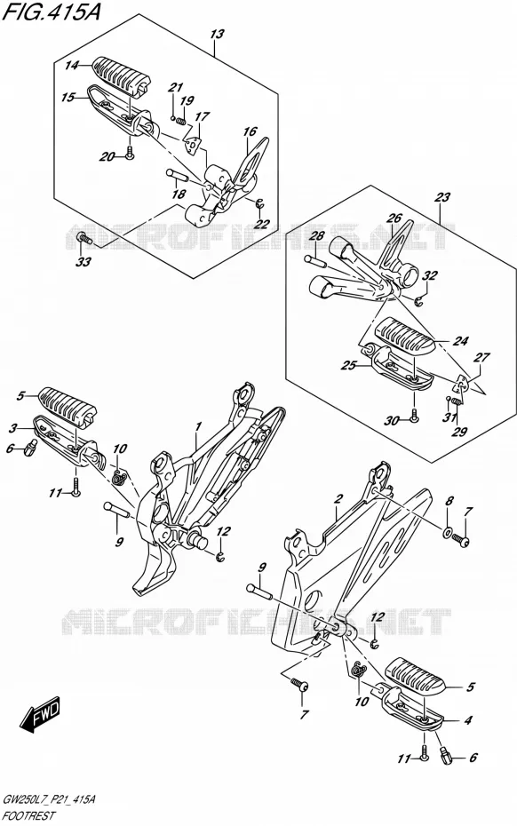REPOSE PIED Suzuki MOTO 250 INAZUMA 2017  GW250 L7 (P21)