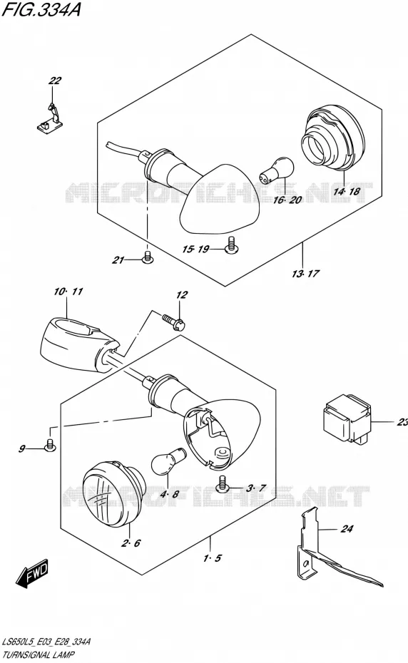 CLIGNOTANTS Suzuki MOTO 650 BOULEVARD 1992  LS650 L5 (E03,E28,E33)
