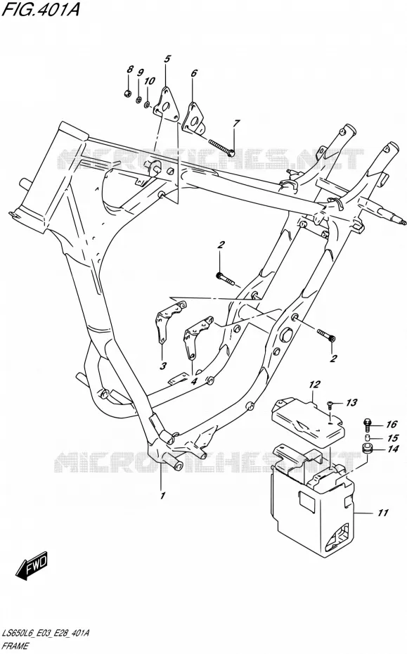 CADRE Suzuki MOTO 650 BOULEVARD 2016  LS650 L6 (E03,E28,E33)