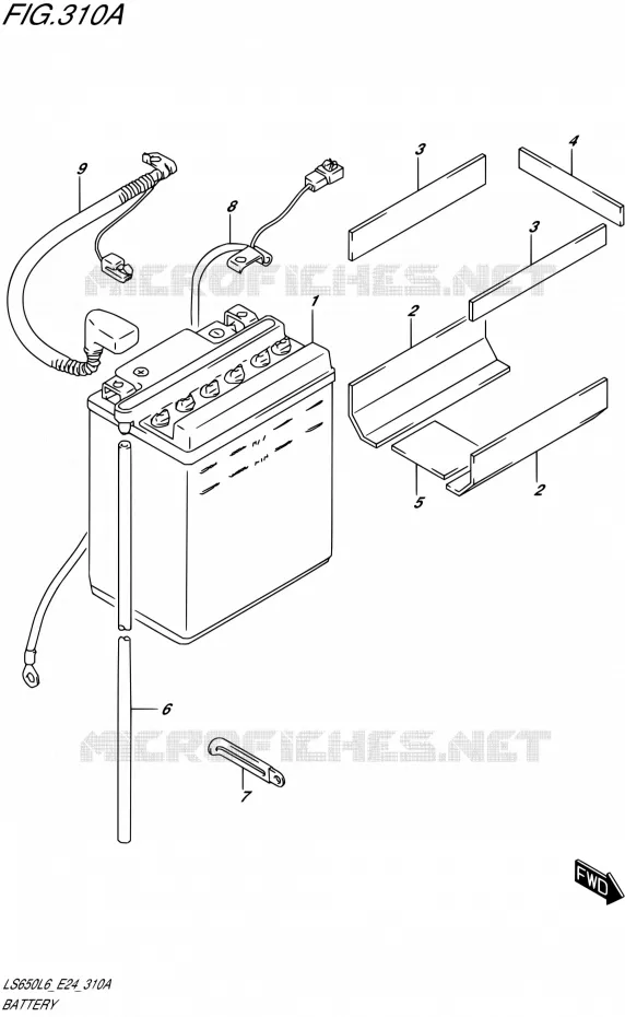 BATTERIE Suzuki MOTO 650 SAVAGE 2016  LS650 L6 (E24)