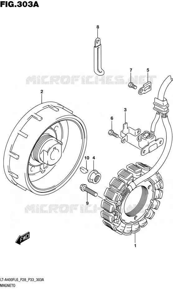 ALLUMAGE ROTOR - STATOR Suzuki QUAD 400 KINGQUAD 2016  LT-A400F L6/LT-A400FZ L6 (P03,P28,P33)
