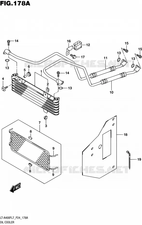RADIATEUR D'HUILE Suzuki QUAD 400 KINGQUAD 2017  LT-A400F L7 (P24)